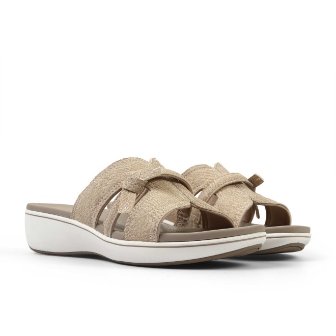 Clarks Women Beige-suede Casual Slippers (SKU: 161-1620-37-4)