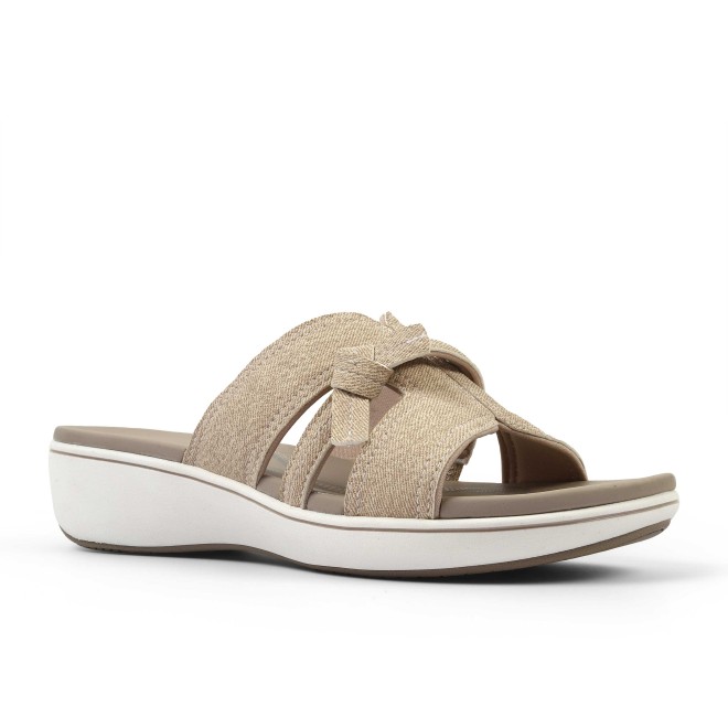 Clarks Women Beige-suede Casual Slippers (SKU: 161-1620-37-4)