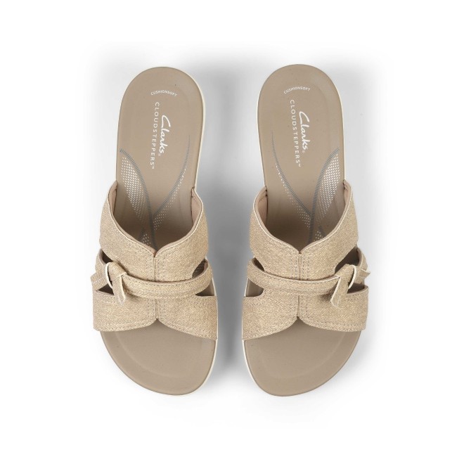 Clarks Women Beige-suede Casual Slippers (SKU: 161-1620-37-4)