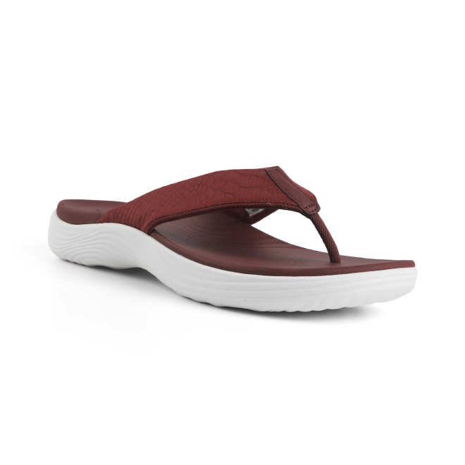 Clarks Women Maroon Casual Slippers (SKU: 161-1627-44-4)