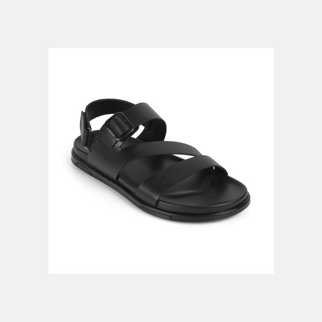 Mochi Men Black Casual Sandals