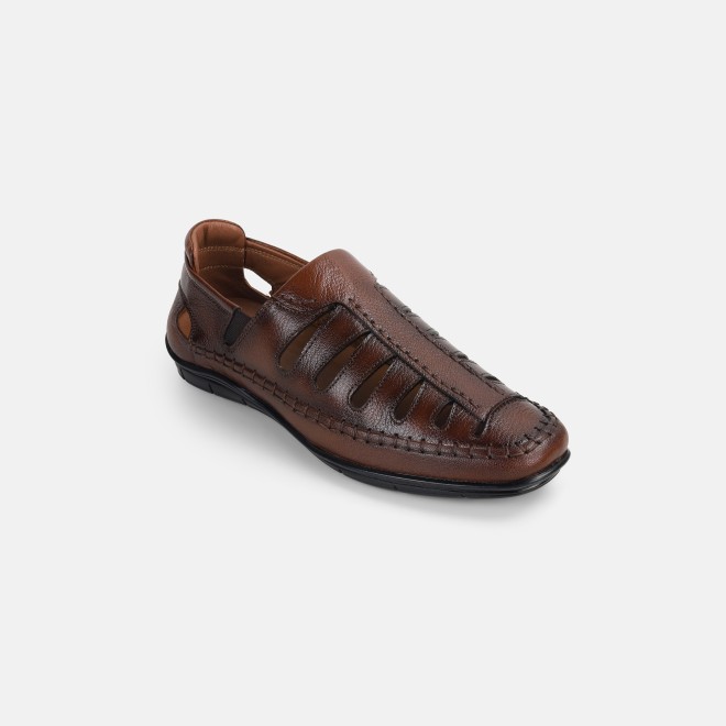Mochi Men Tan Ethnic Sandals