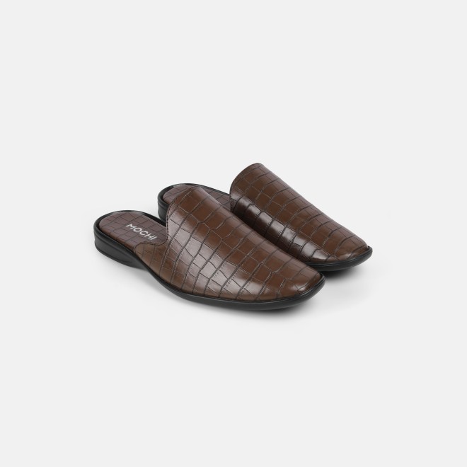 Mochi Men Brown Ethnic Slip Ons (SKU: 18-1058-12-40)