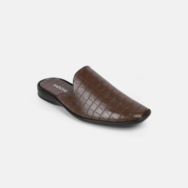 Mochi Men Brown Ethnic Slip Ons (SKU: 18-1058-12-40)