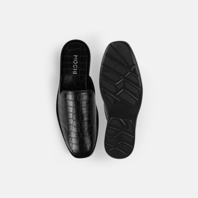 Mochi Men Black Ethnic Slip Ons (SKU: 18-1058-11-40)