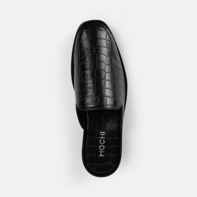 Mochi Men Black Ethnic Slip Ons (SKU: 18-1058-11-40)