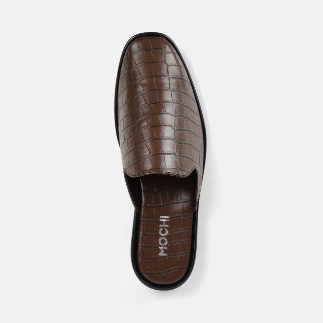 Mochi Men Brown Ethnic Slip Ons (SKU: 18-1058-12-40)
