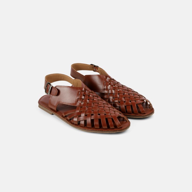 Mochi Men Tan Ethnic Sandals (SKU: 18-1122-23-40)