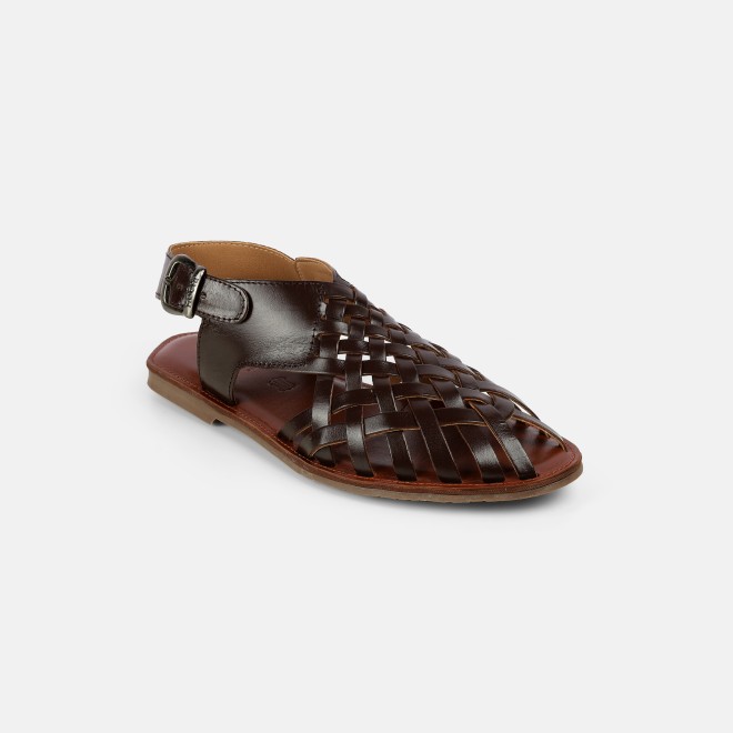 Mochi Men Brown Ethnic Sandals (SKU: 18-1122-12-40)