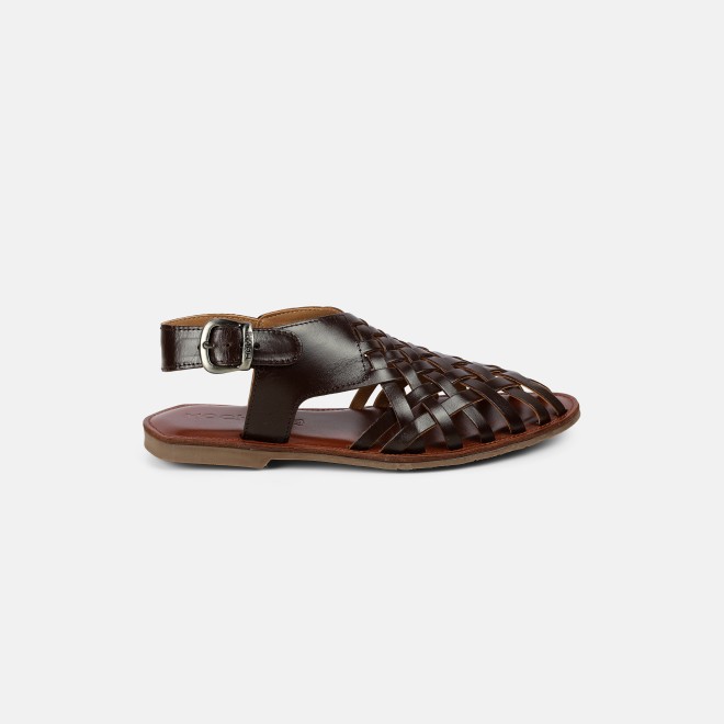 Mochi Men Brown Ethnic Sandals (SKU: 18-1122-12-40)