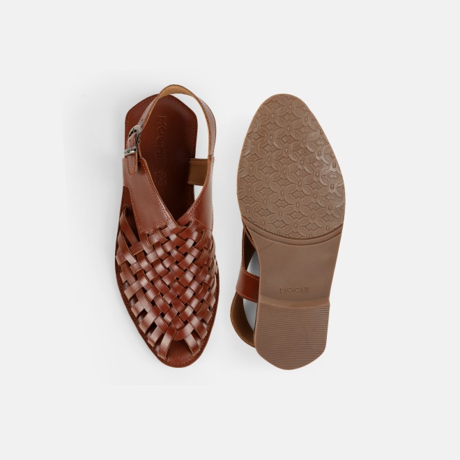 Mochi Men Tan Ethnic Sandals (SKU: 18-1122-23-40)