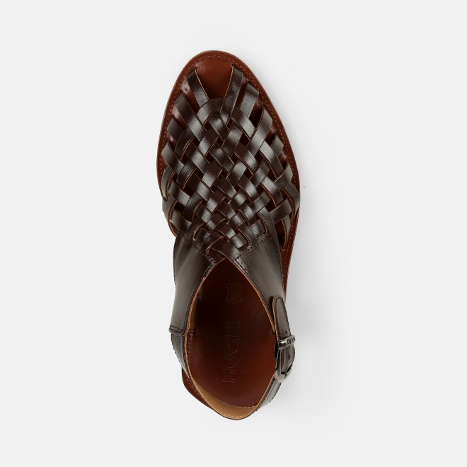 Mochi Men Brown Ethnic Sandals (SKU: 18-1122-12-40)