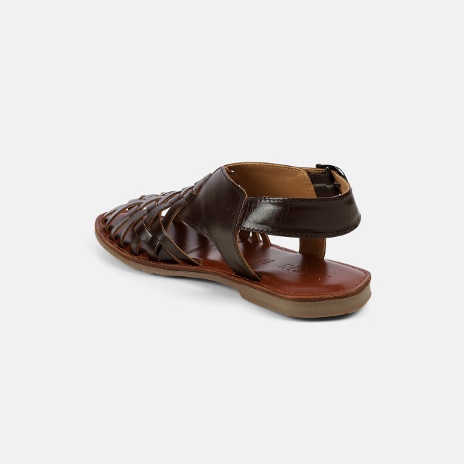 Mochi Men Brown Ethnic Sandals (SKU: 18-1122-12-40)