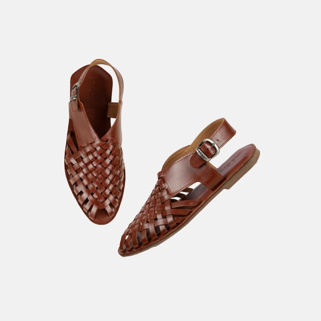 Mochi Men Tan Ethnic Sandals (SKU: 18-1122-23-40)