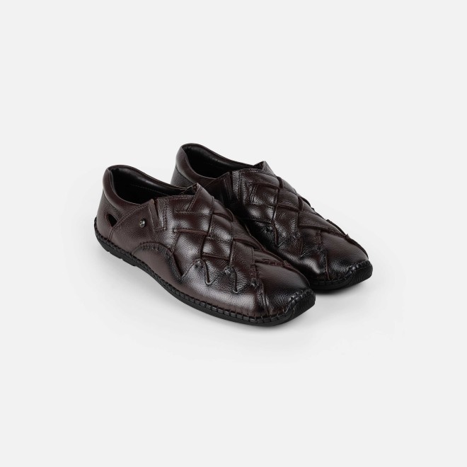 Mochi Men Brown Ethnic Jutis (SKU: 18-1130-12-41)