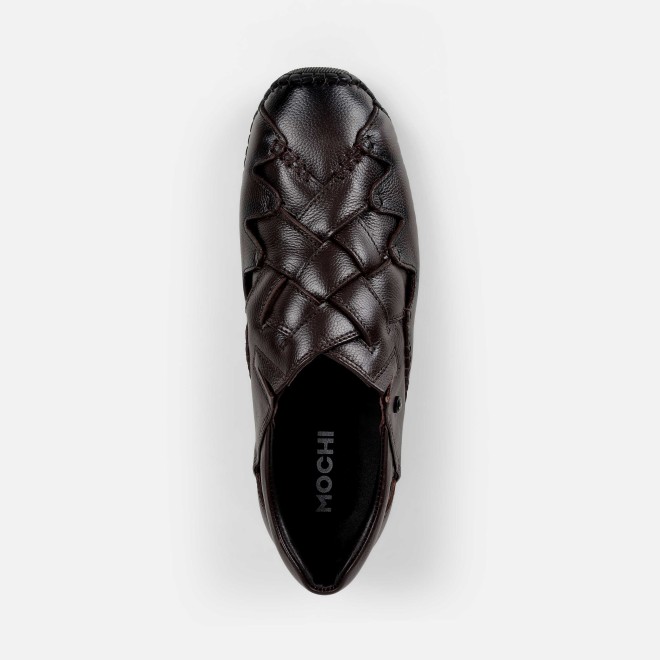 Mochi Men Brown Ethnic Jutis (SKU: 18-1130-12-41)