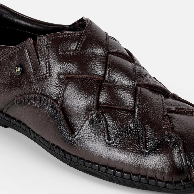 Mochi Men Brown Ethnic Jutis (SKU: 18-1130-12-41)