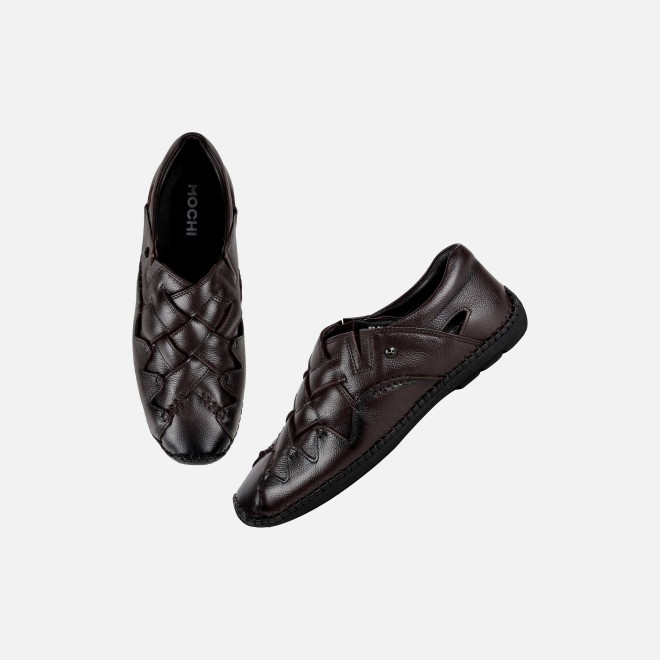 Mochi Men Brown Ethnic Jutis (SKU: 18-1130-12-41)
