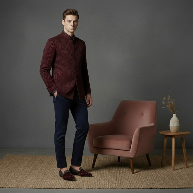 Mochi Men Wine Ethnic Jutis (SKU: 18-1133-58-41)