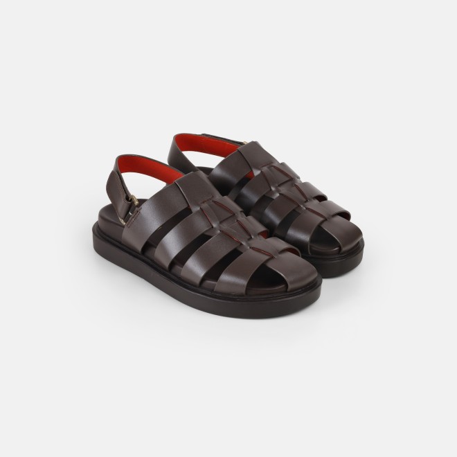Mochi Men Brown Casual Sandals (SKU: 18-1153-12-40)