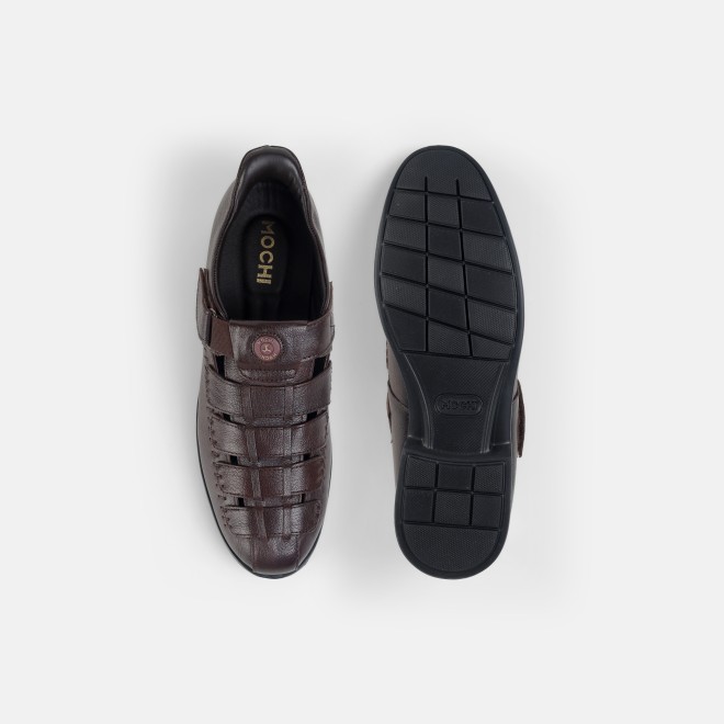 Mochi Men Brown Casual Sandals (SKU: 18-1157-12-40)