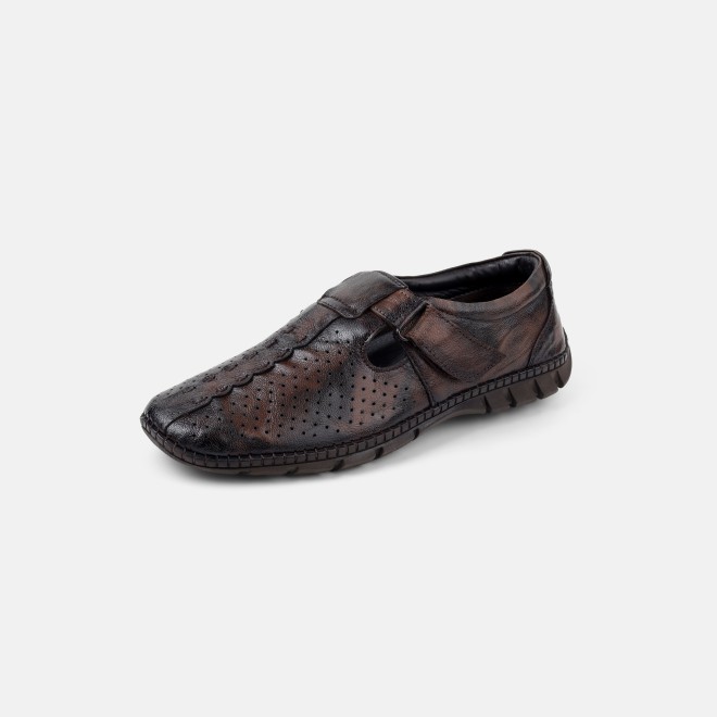 Mochi Men Brown Ethnic Sandals (SKU: 18-1168-12-40)