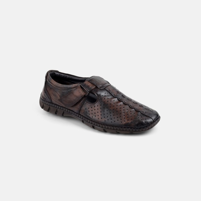 Mochi Men Brown Ethnic Sandals (SKU: 18-1168-12-40)