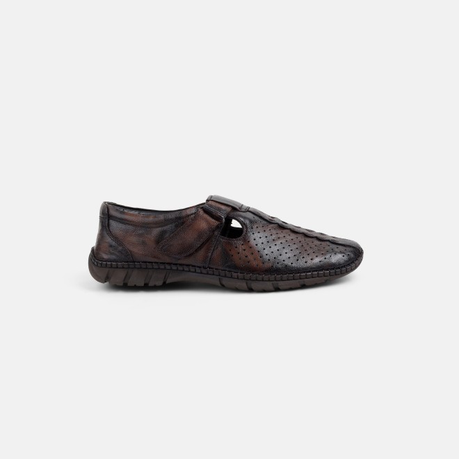 Mochi Men Brown Ethnic Sandals (SKU: 18-1168-12-40)