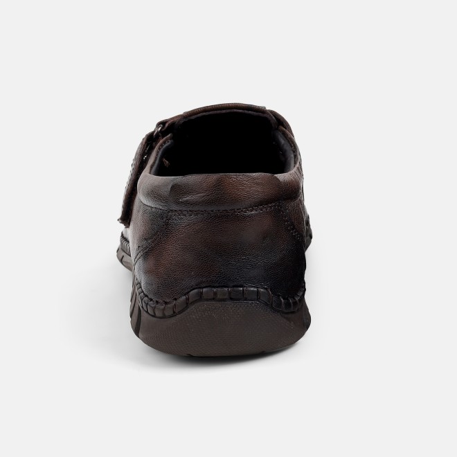 Mochi Men Brown Ethnic Sandals (SKU: 18-1168-12-40)