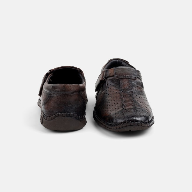 Mochi Men Brown Ethnic Sandals (SKU: 18-1168-12-40)