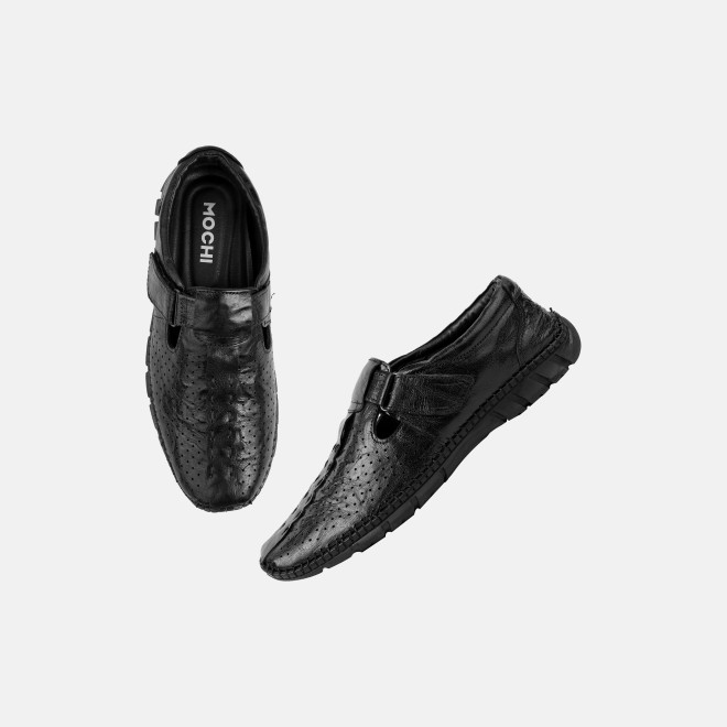 Mochi Men Black Ethnic Sandals (SKU: 18-1168-11-40)