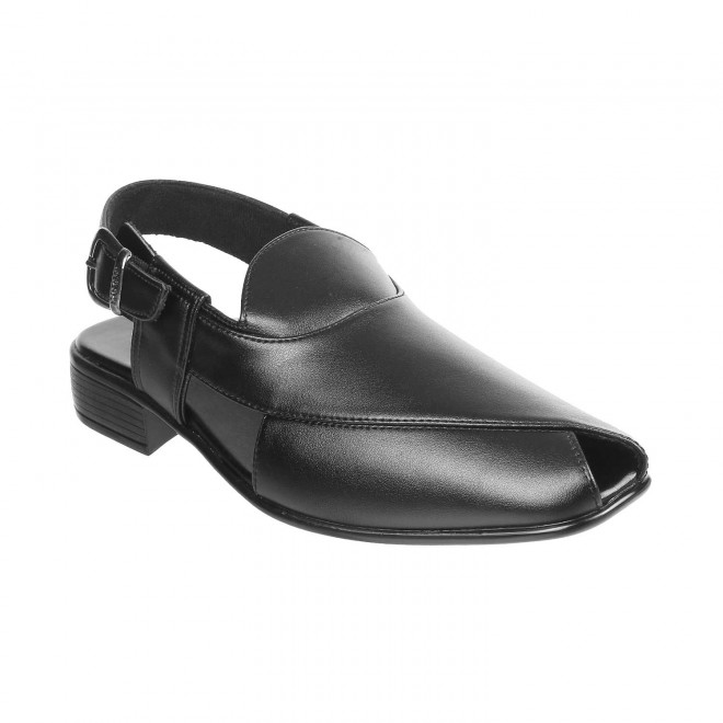 Mochi Men Black Ethnic Pathani Sandals (SKU: 18-1359-11-44)