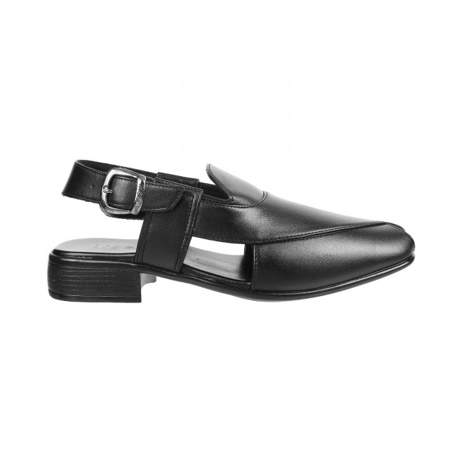 Mochi Men Black Ethnic Pathani Sandals (SKU: 18-1359-11-44)