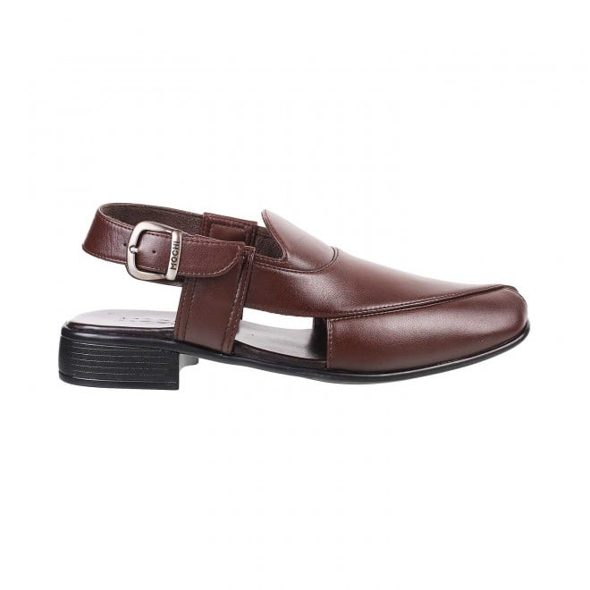 Mochi Men Maroon Ethnic Pathani Sandals (SKU: 18-1359-44-44)