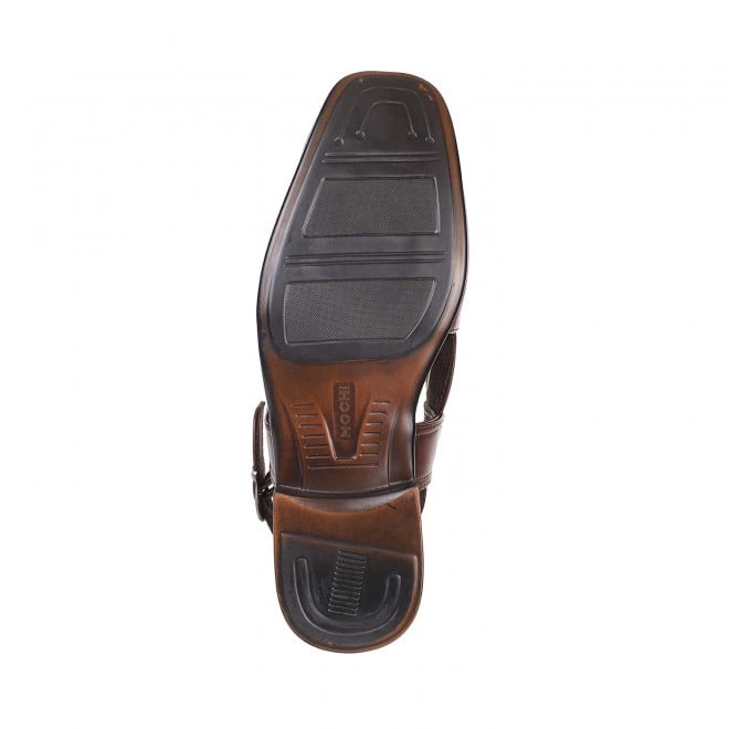 Mochi Men Maroon Ethnic Pathani Sandals (SKU: 18-1359-44-44)