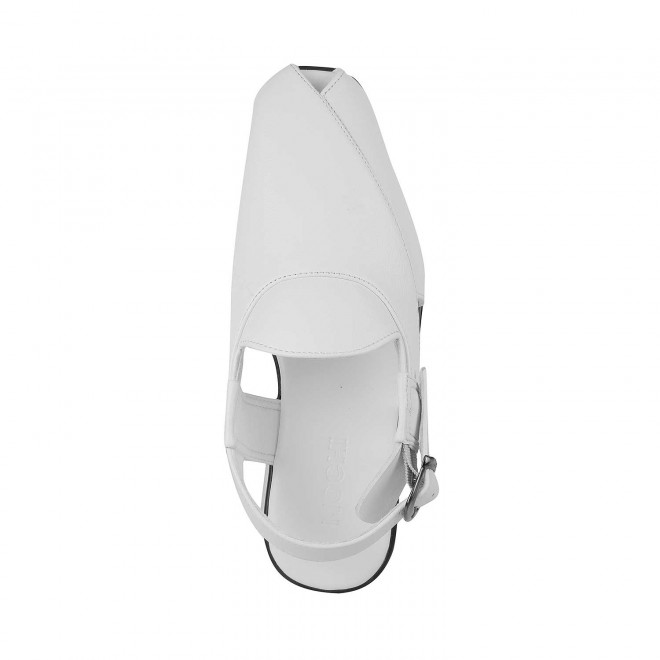 Mochi Men White Ethnic Pathani Sandals (SKU: 18-1359-16-43)