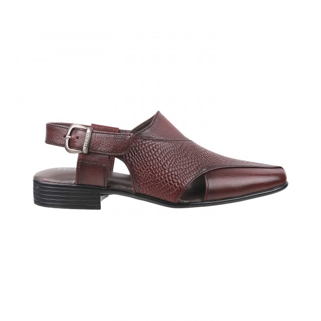 Mochi Men Maroon Ethnic Pathani Sandals (SKU: 18-1414-44-40)