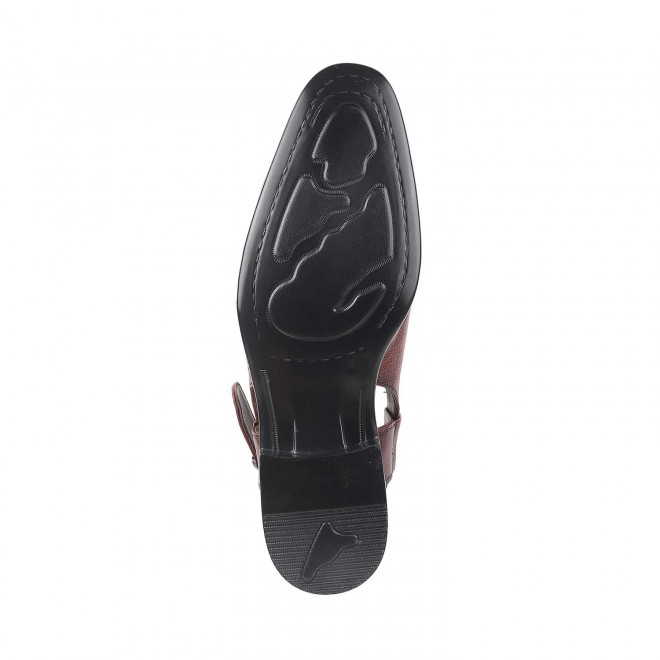 Mochi Men Maroon Ethnic Pathani Sandals (SKU: 18-1414-44-40)