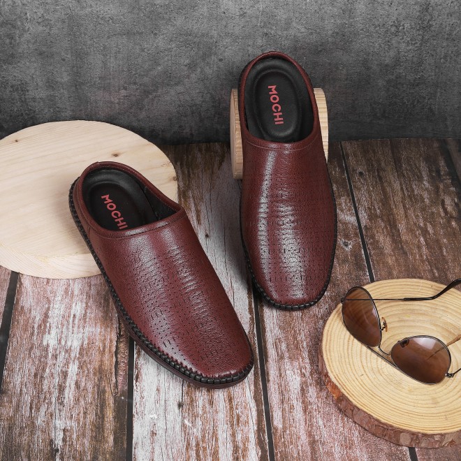 Mochi Men Wine Casual Slip Ons