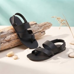 Mochi Men Black Casual Sandals