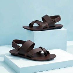 Mochi Men Brown Casual Sandals