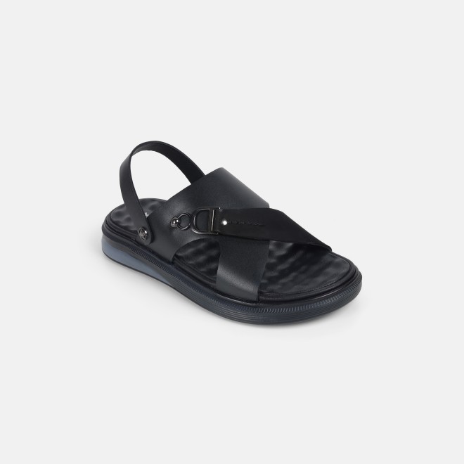 Mochi Men Black Casual Sandals