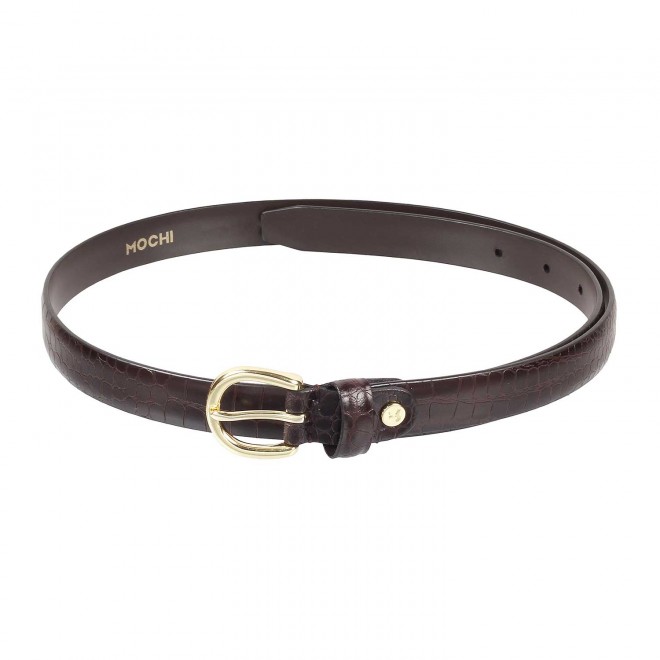 Mochi Women Brown Womens Belts Pin Buckle