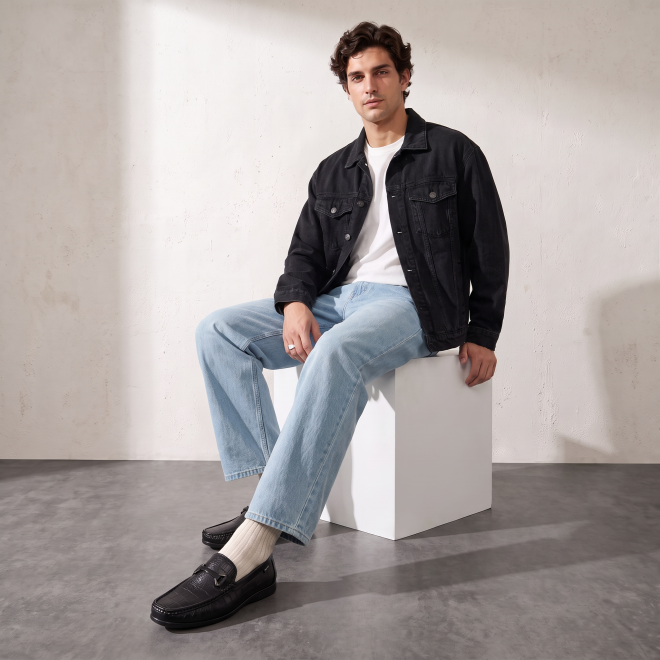 Mochi Men Black Formal Slip-Ons (SKU: 19-436-11-40)