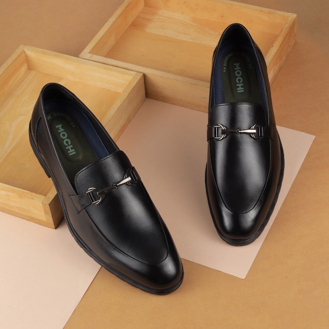 Mochi Men Black Formal Moccasin