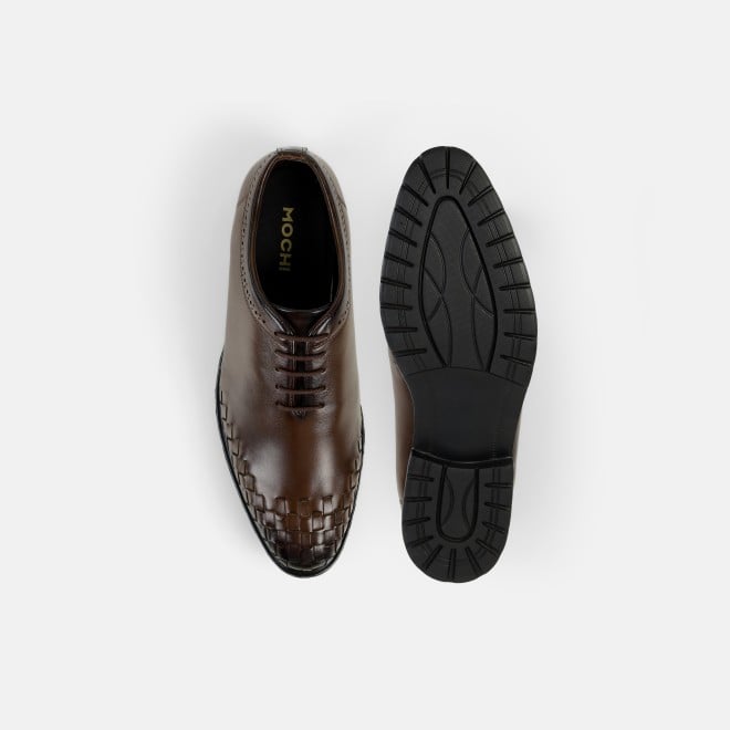 Mochi Men Brown Formal Lace Ups (SKU: 19-635-12-40)