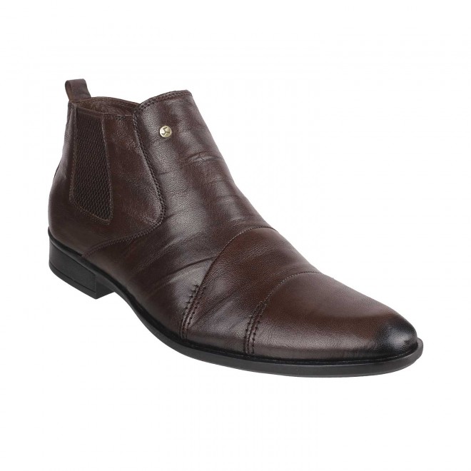 Mochi Men Brown Formal Boots (SKU: 19-6457-12-41)