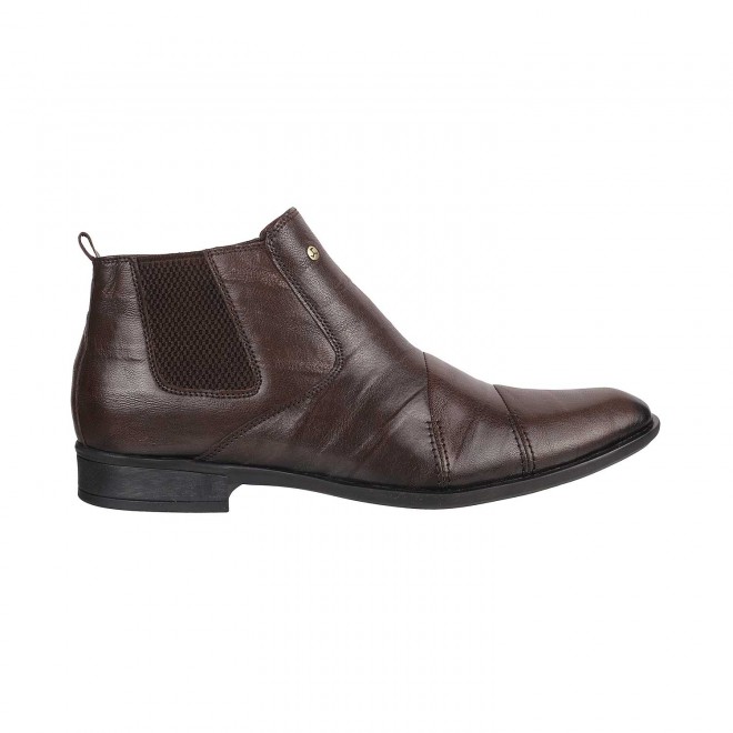 Mochi Men Brown Formal Boots (SKU: 19-6457-12-41)