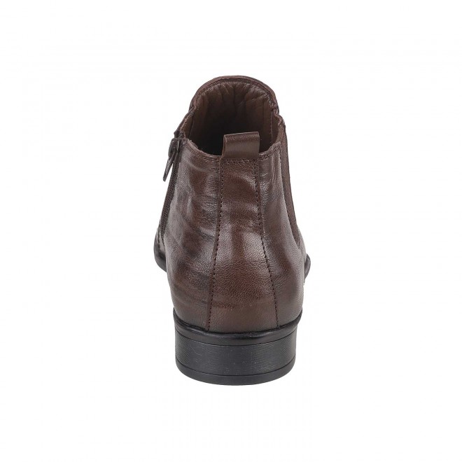 Mochi Men Brown Formal Boots (SKU: 19-6457-12-41)
