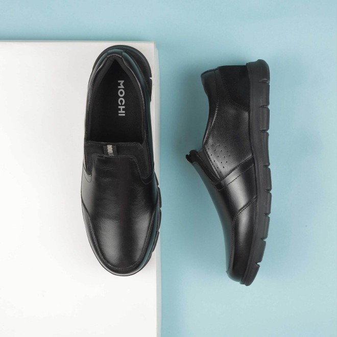 Mochi Men Black Formal Slip Ons